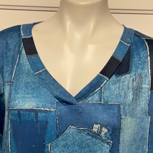 Blue Abstract Midi Dress - Picture 2 of 7